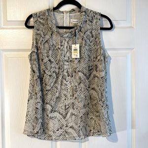 Calvin Klein Sleeveless Snake Print Top - Medium NWT